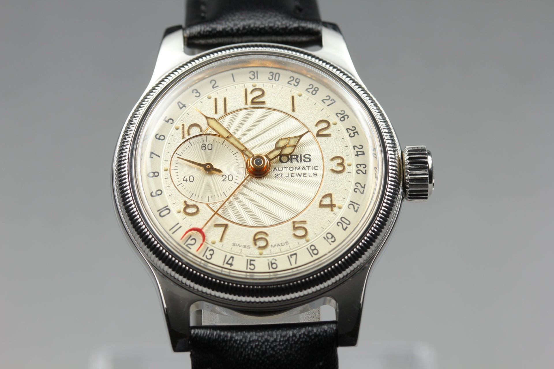 Vintage ORIS Big Crown 7462 Automatic Gold Dil Date Men's Watch 32mm From JAPAN