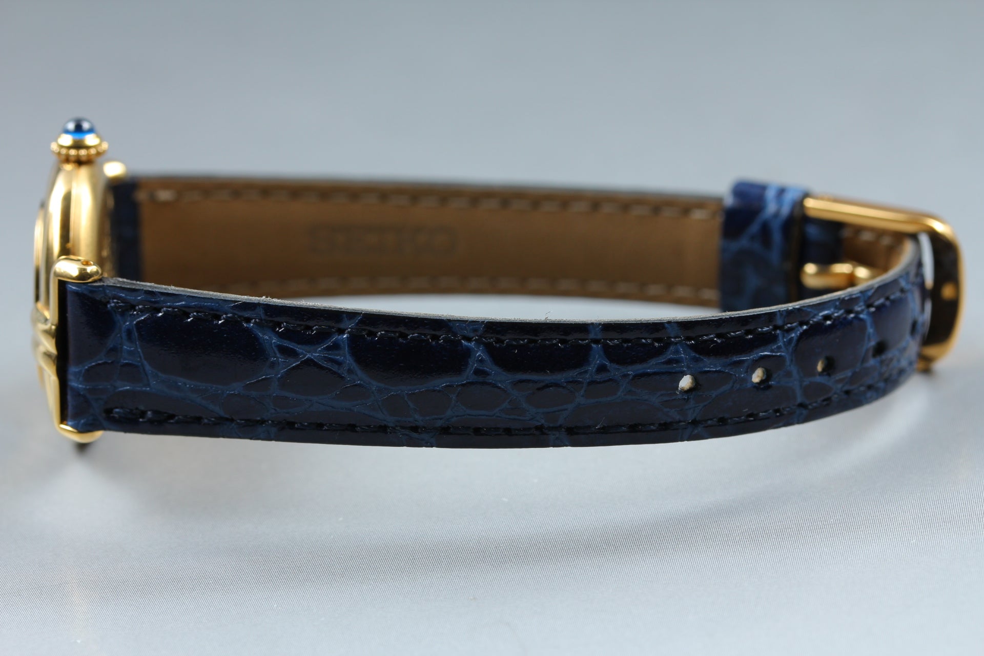 Vintage Cartier Must Colisee Vermeil 590002 Blue Women's Quartz Watch [Pouch]