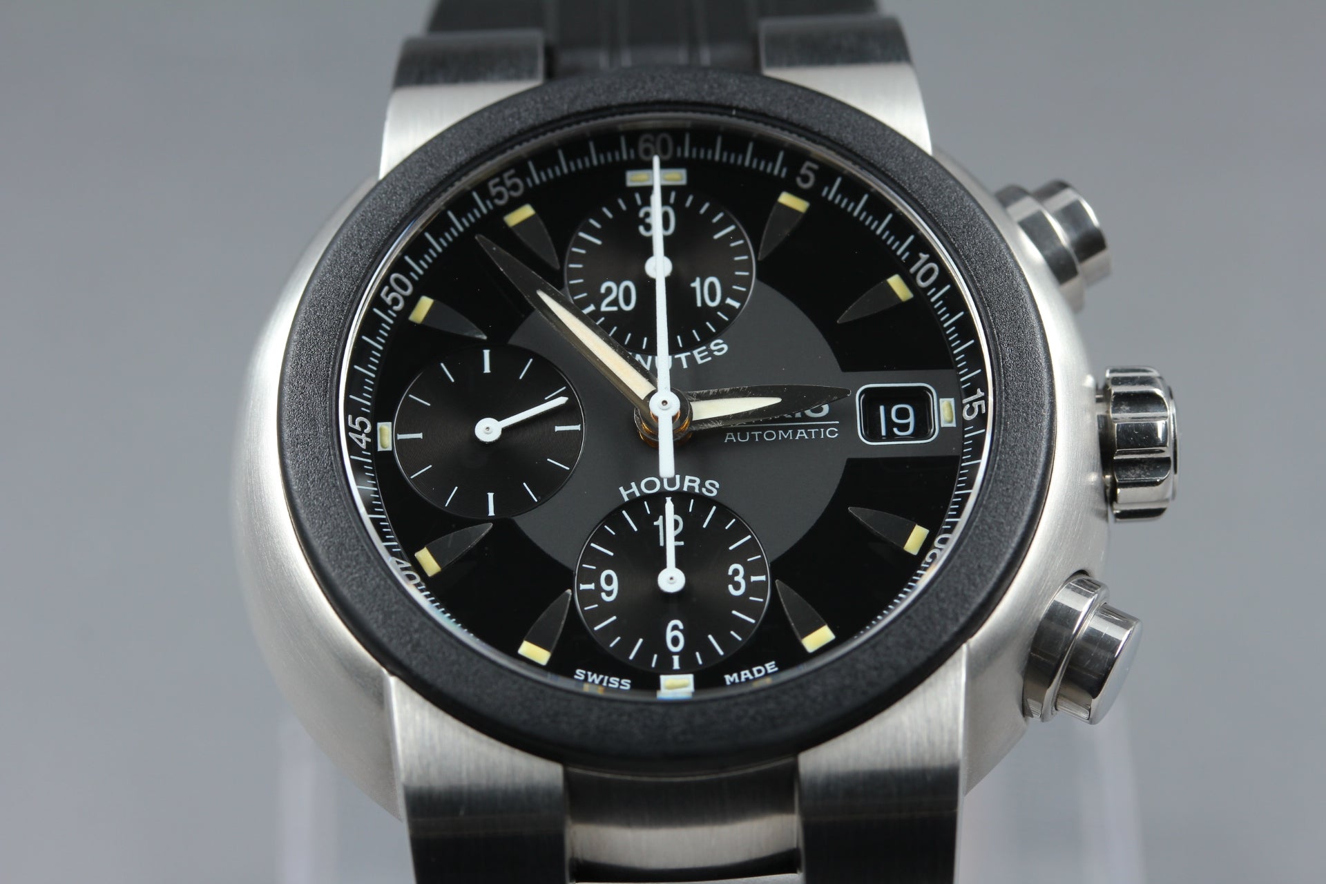 [Near MINT Box] ORIS TT1 Chronograph 7521-44 Black Dial 42mm AT Men's Watch
