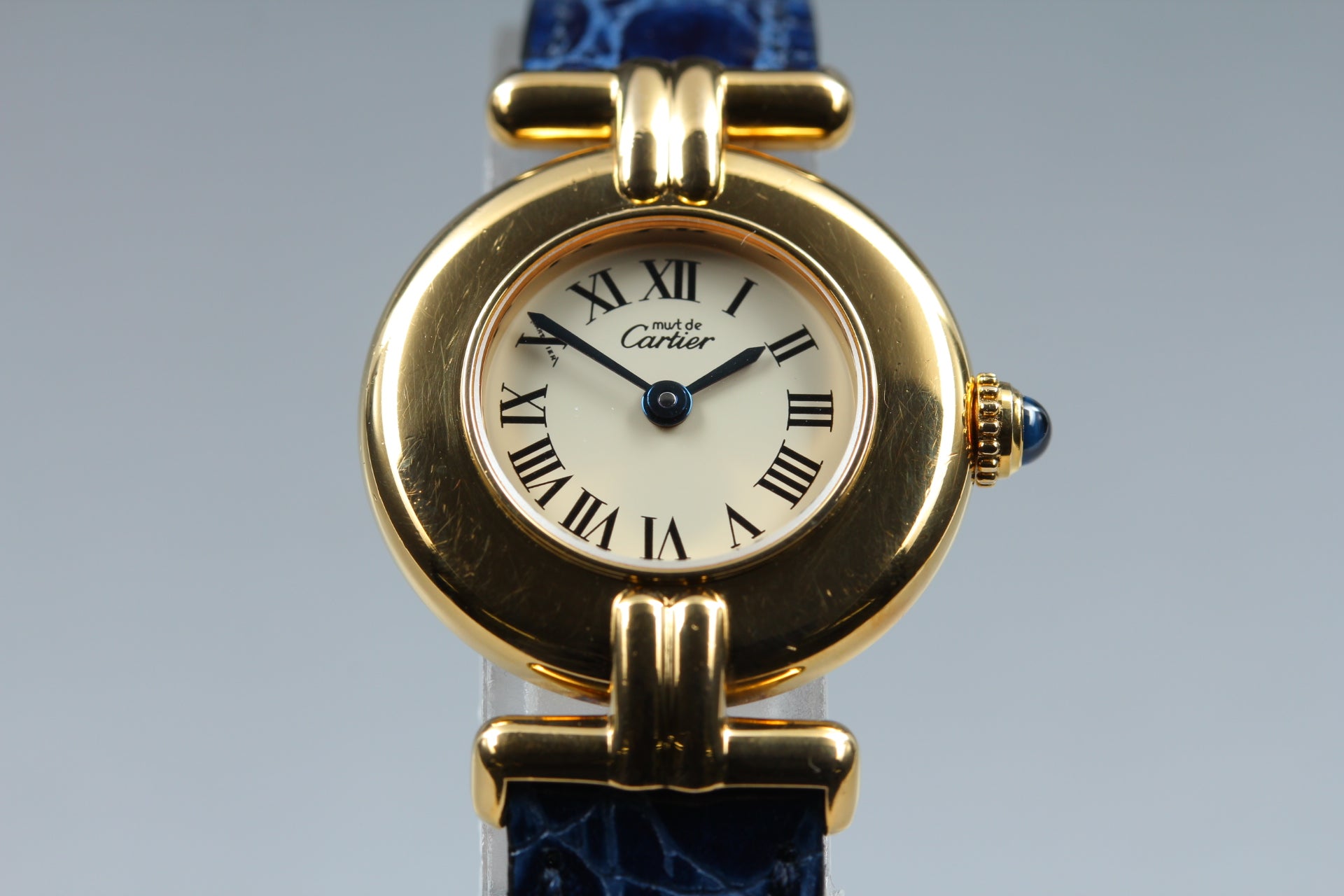 Vintage Cartier Must Colisee Vermeil 590002 Blue Women's Quartz Watch [Pouch]