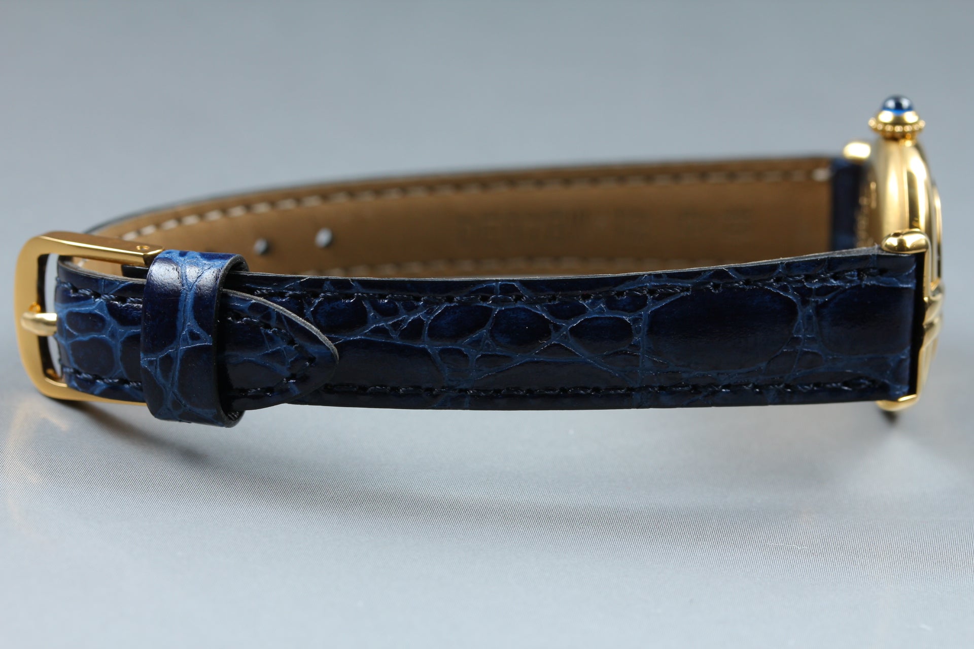 Vintage Cartier Must Colisee Vermeil 590002 Blue Women's Quartz Watch [Pouch]