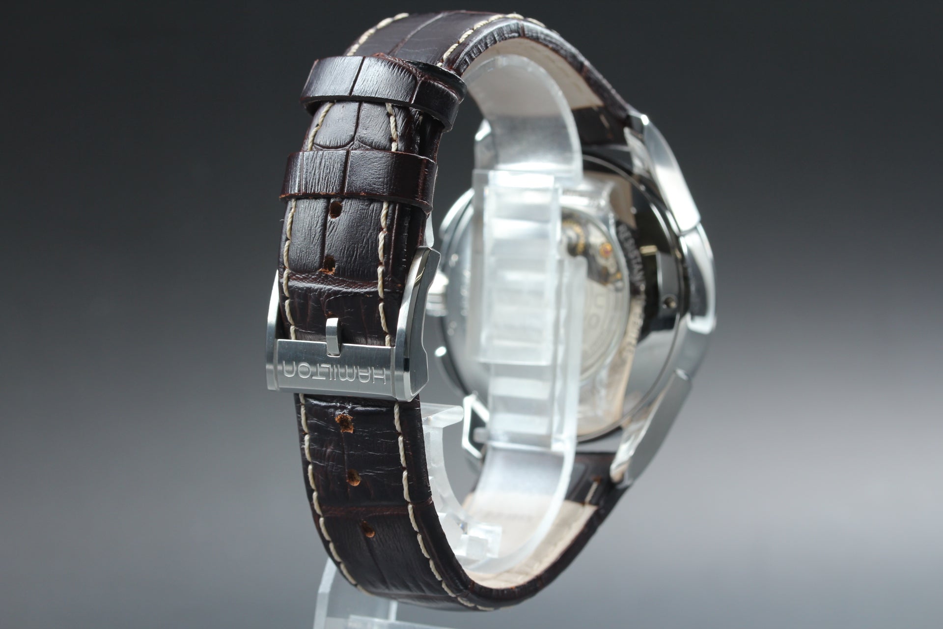 HAMILTON Jazzmaster H326160 Black Brown 42mm Chronograph AT Men's Watch [Box]