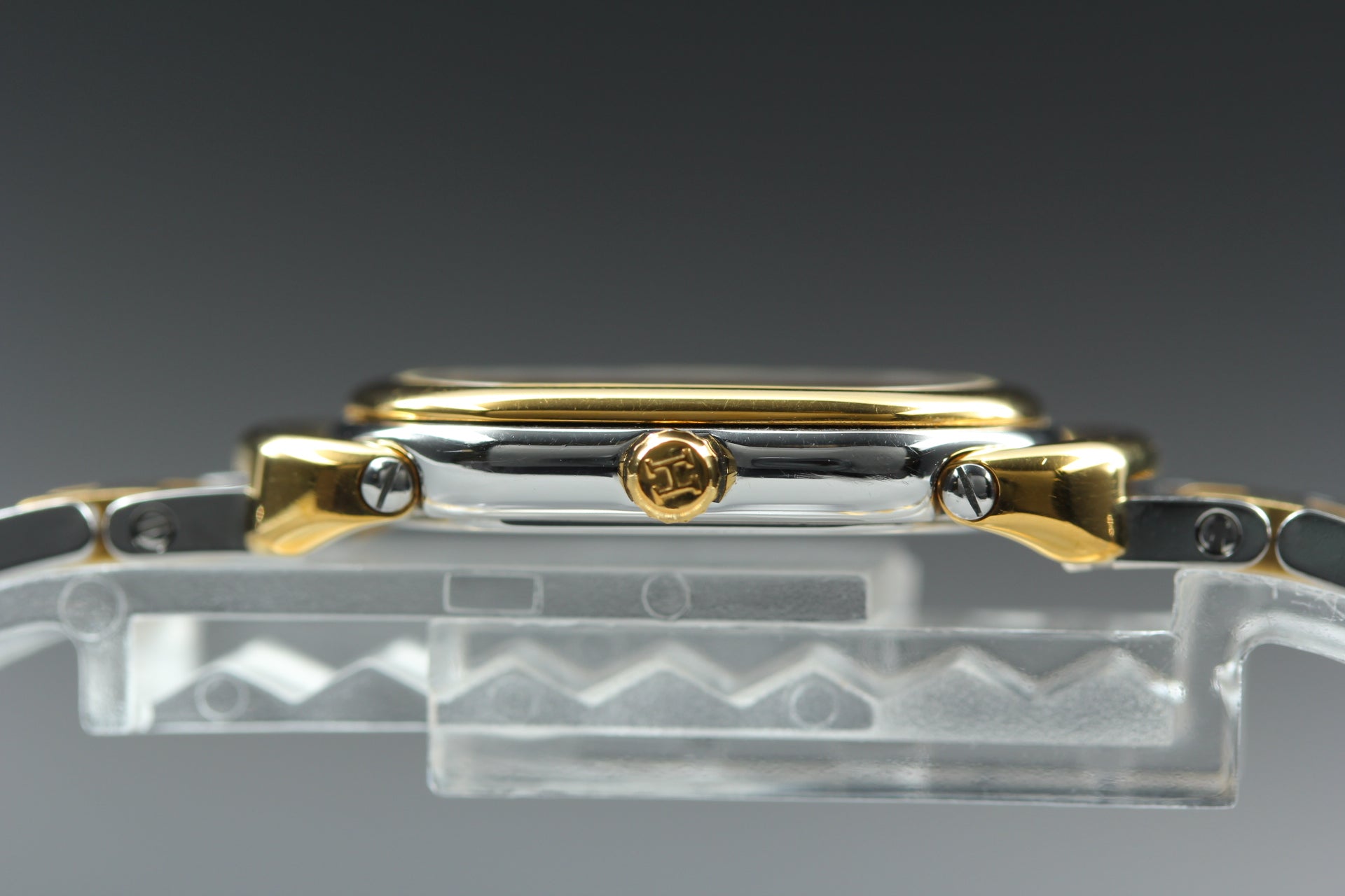 New Batt Vintage HERMES Rally RA1.240 Quartz Gold Dial Women's Watch 20mm JP Box