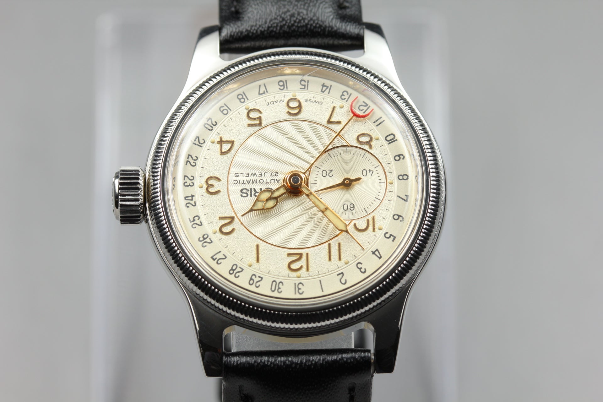 Vintage ORIS Big Crown 7462 Automatic Gold Dil Date Men's Watch 32mm From JAPAN