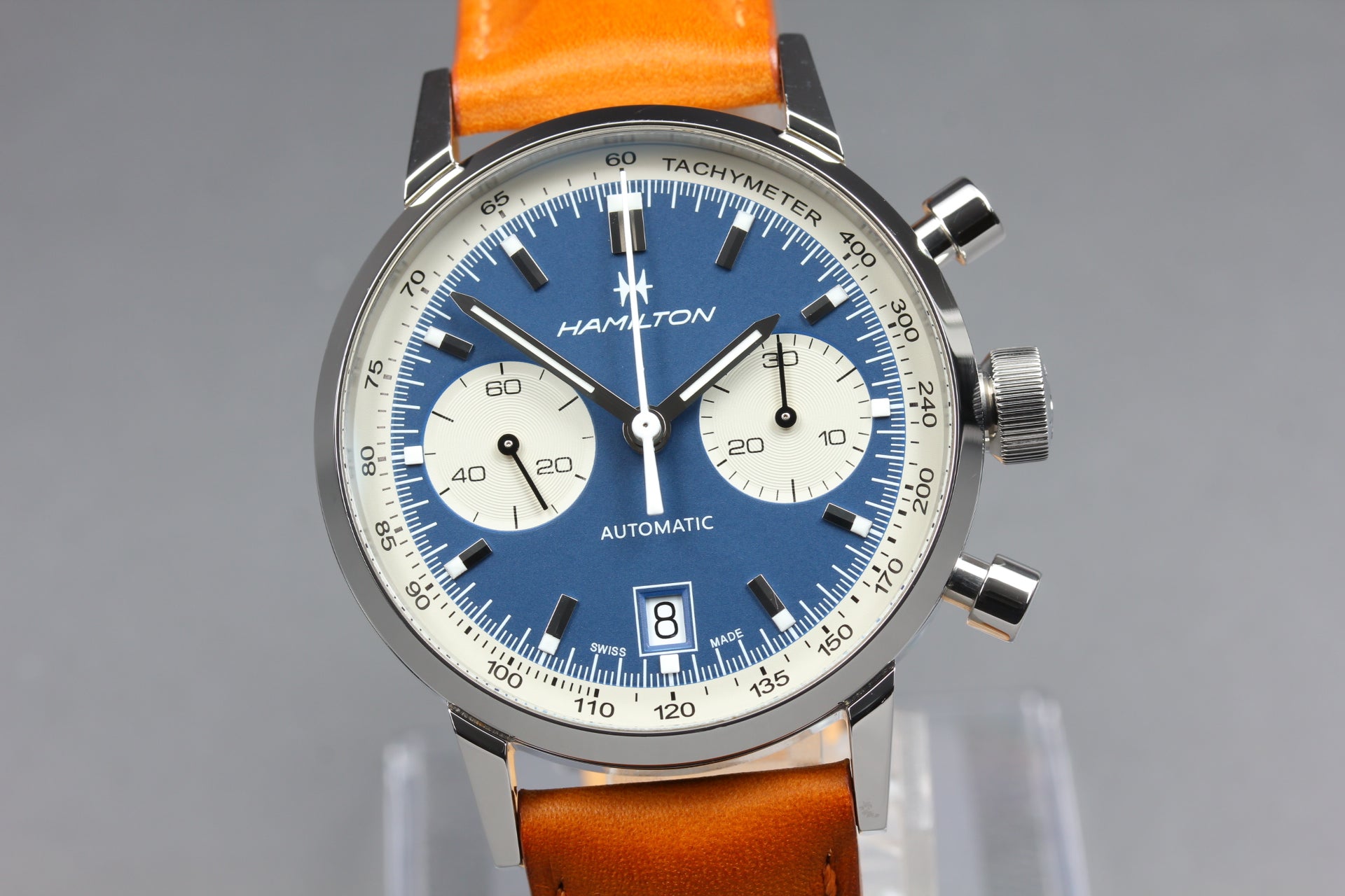 Hamilton Intra-Matic Auto Chrono H384160 Navy Date 39mm AT Men's Watch [Box]