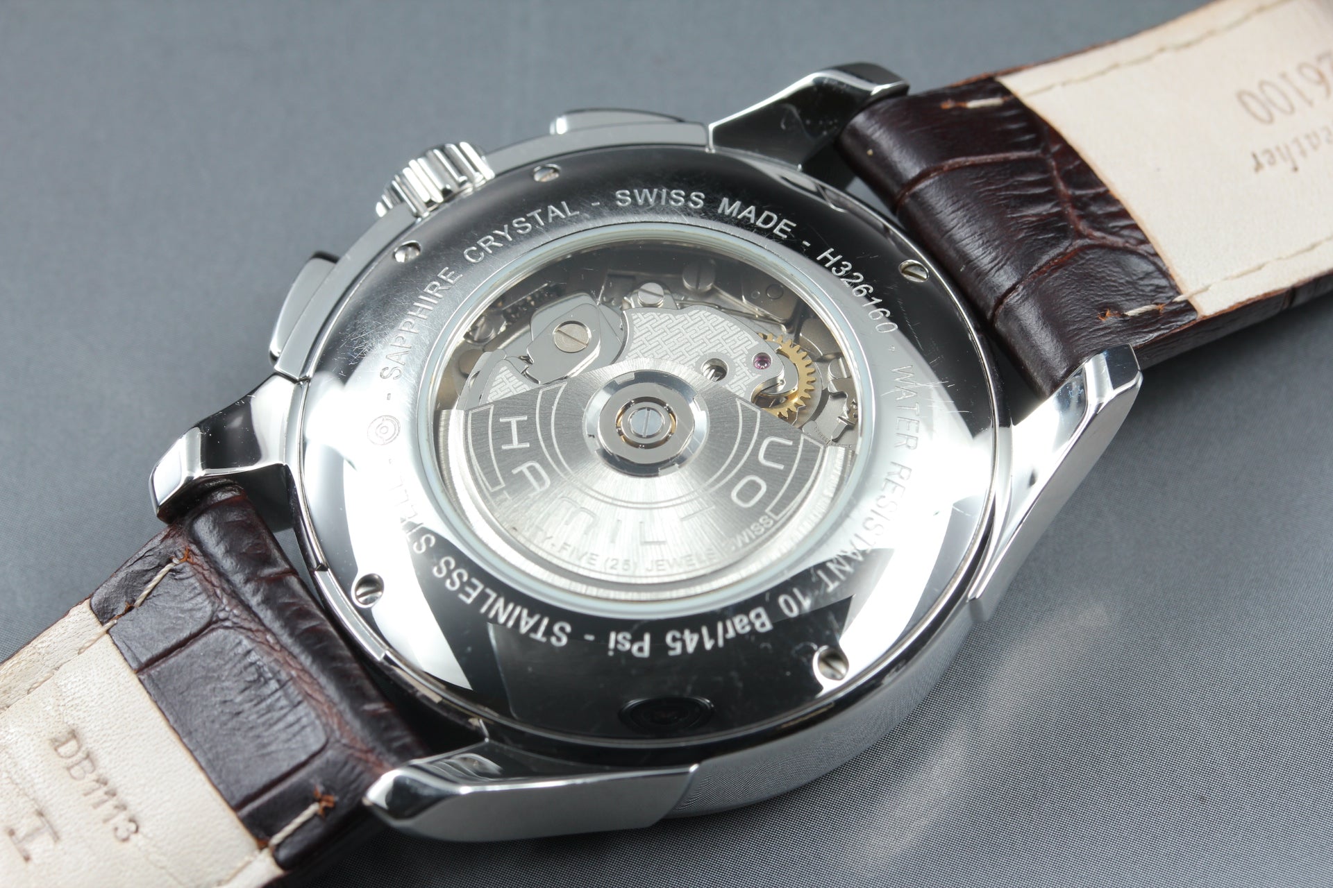 HAMILTON Jazzmaster H326160 Black Brown 42mm Chronograph AT Men's Watch [Box]