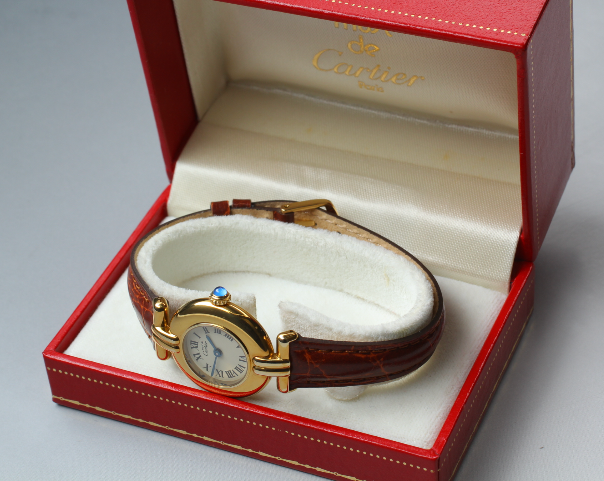 Vintage [Near MINT- Box] Cartier Must Colisee Vermeil 590002 Women's Qz Watch