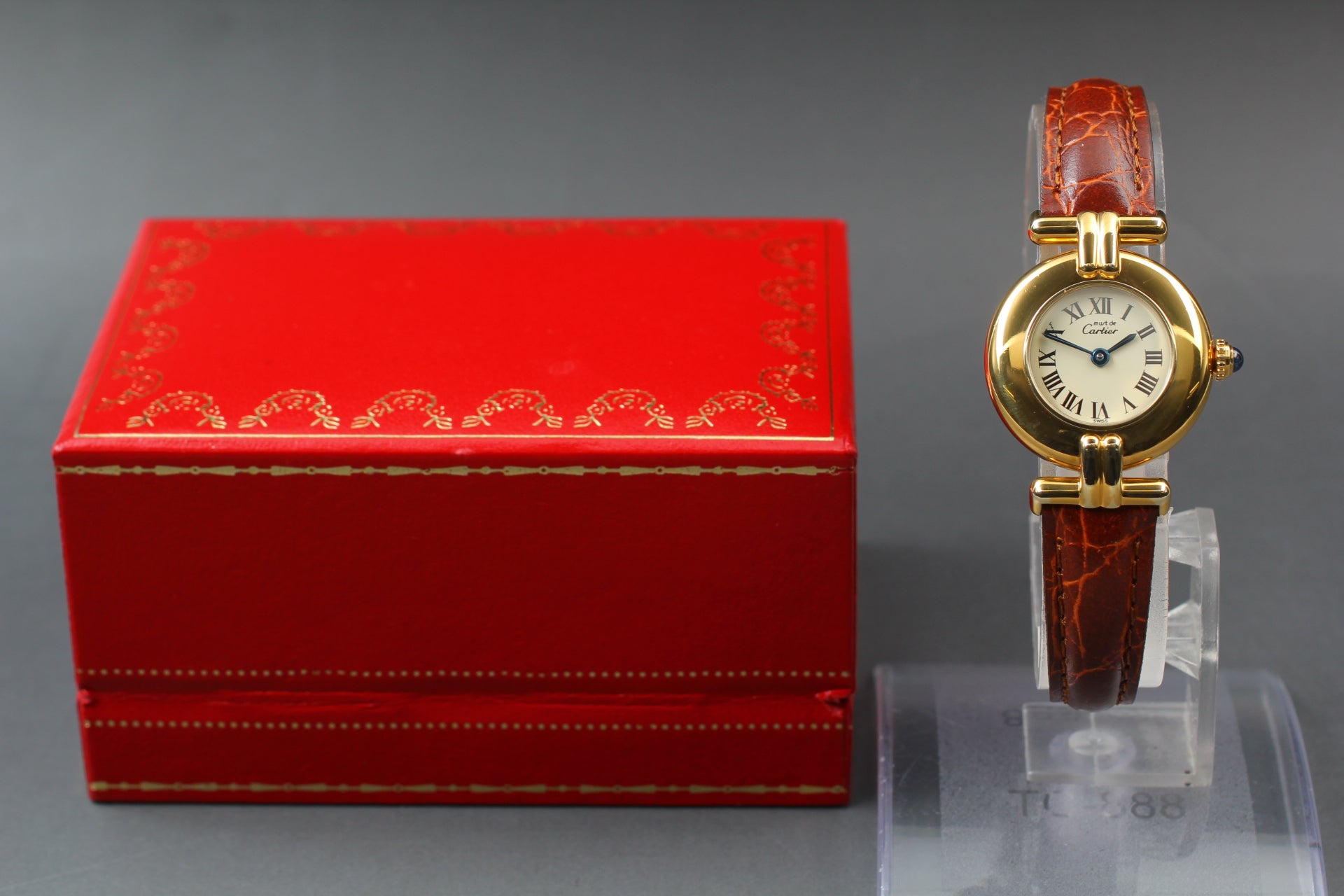 Vintage [Near MINT- Box] Cartier Must Colisee Vermeil 590002 Women's Qz Watch