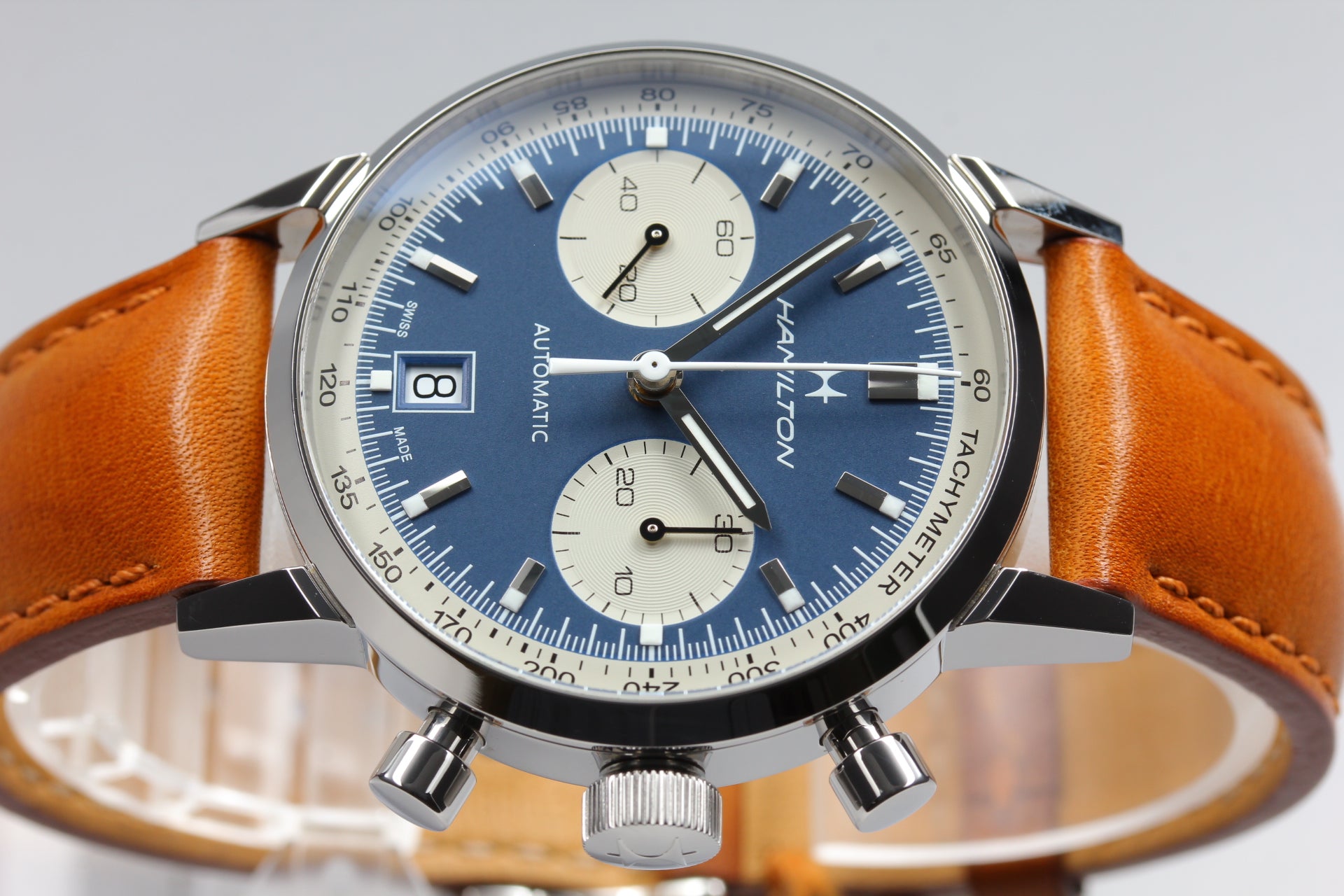 Hamilton Intra-Matic Auto Chrono H384160 Navy Date 39mm AT Men's Watch [Box]