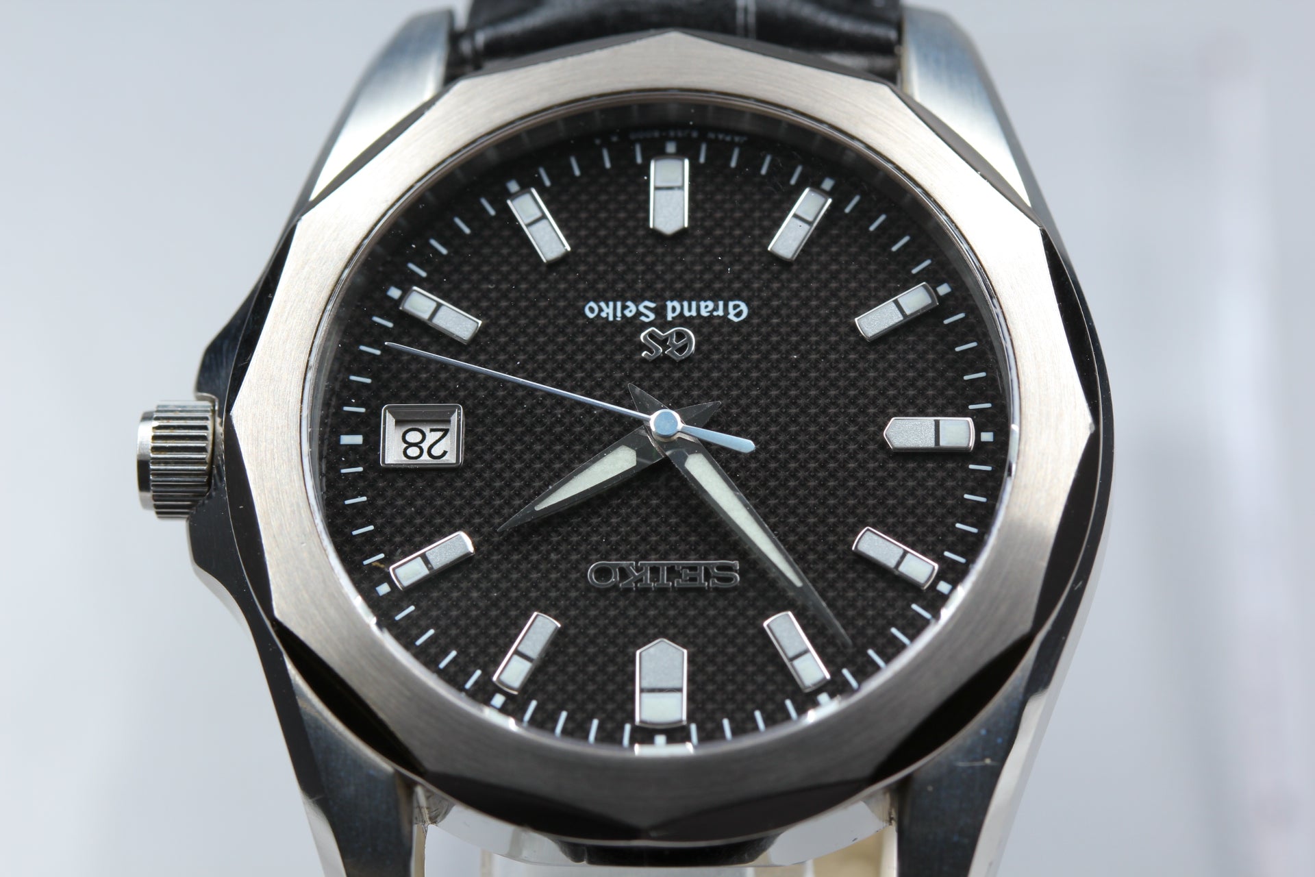 New Batt SEIKO Grand Seiko GS 8J56-8000 Quartz Black Men's Watch 36mm JAPAN