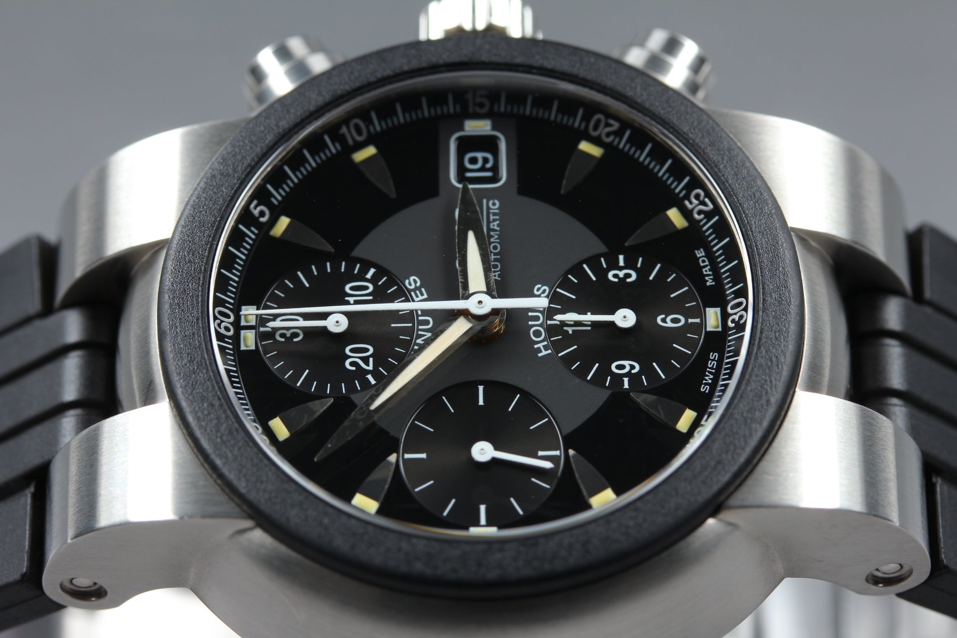 [Near MINT Box] ORIS TT1 Chronograph 7521-44 Black Dial 42mm AT Men's Watch