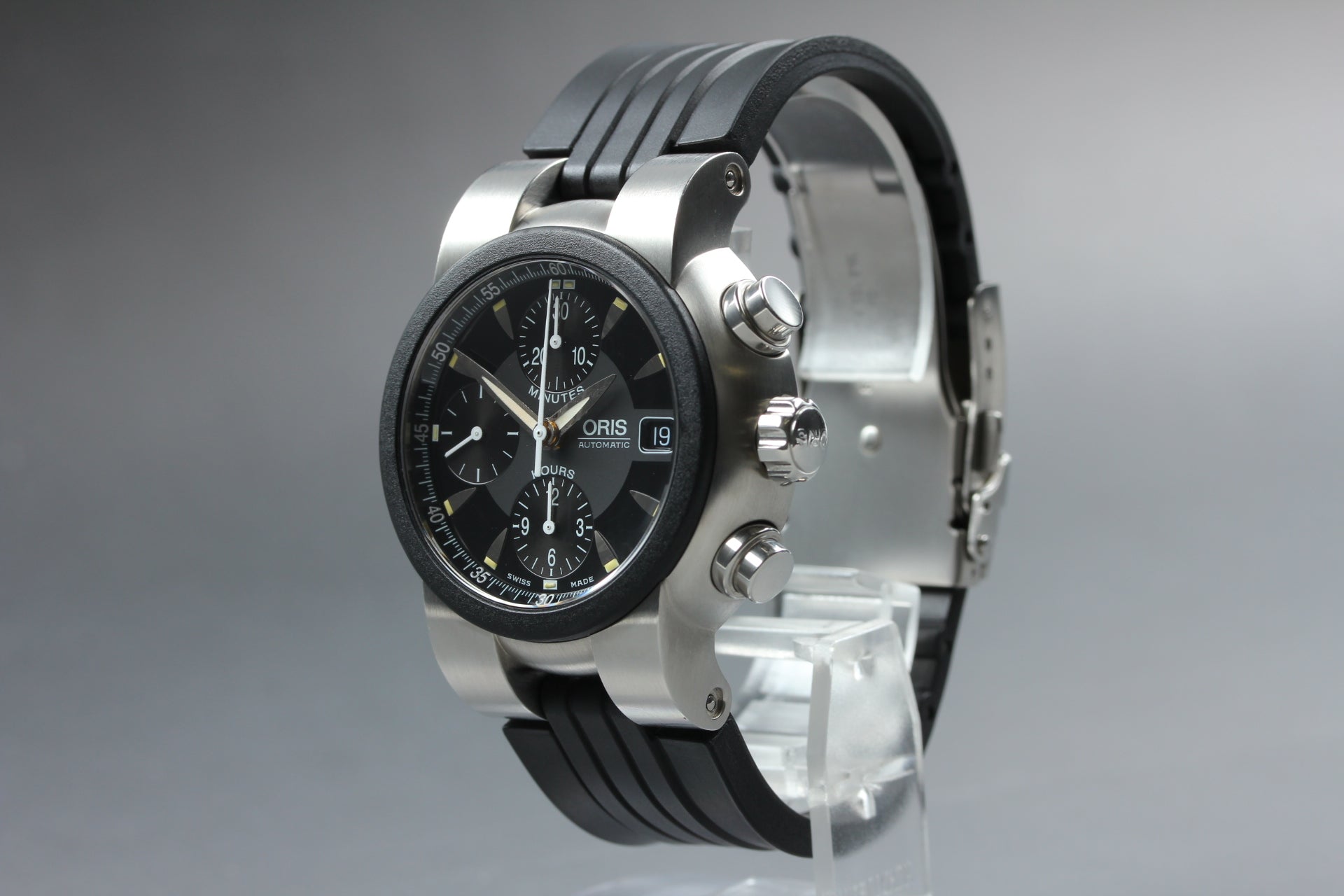 [Near MINT Box] ORIS TT1 Chronograph 7521-44 Black Dial 42mm AT Men's Watch
