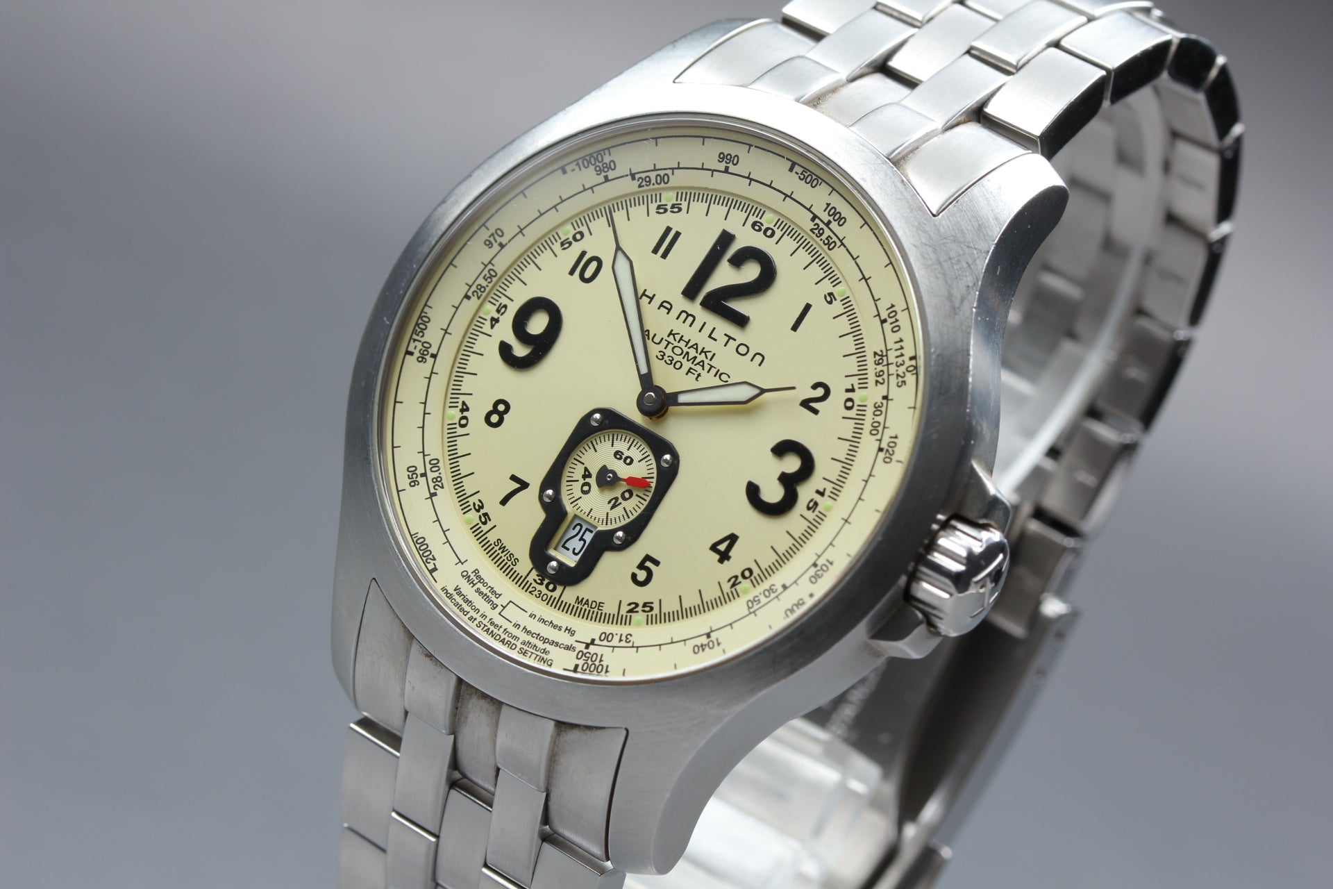 Hamilton Khaki Aviation H765150 Automatic Beige Dial Men's Watch 44mm JAPAN