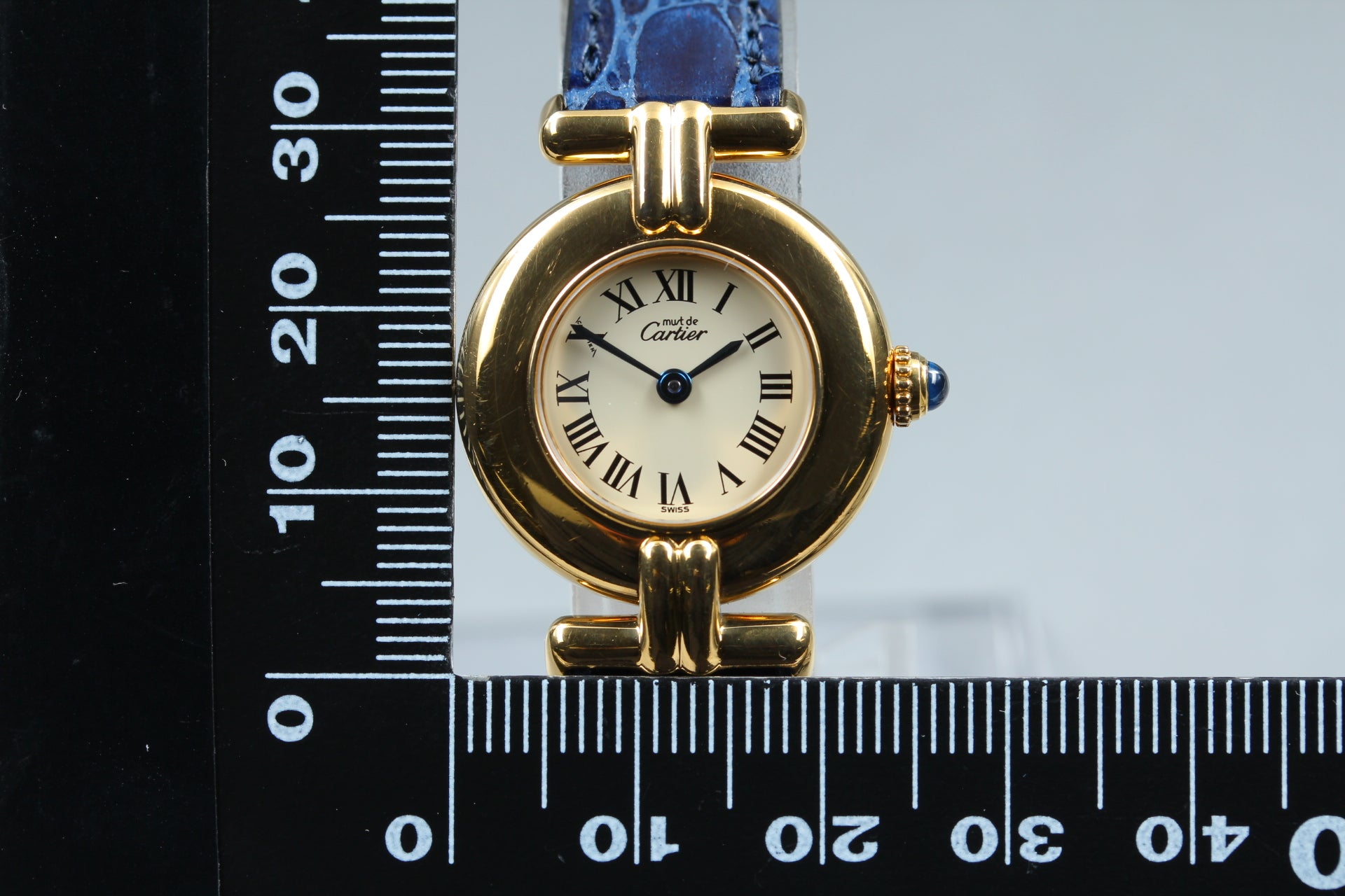 Vintage Cartier Must Colisee Vermeil 590002 Blue Women's Quartz Watch [Pouch]