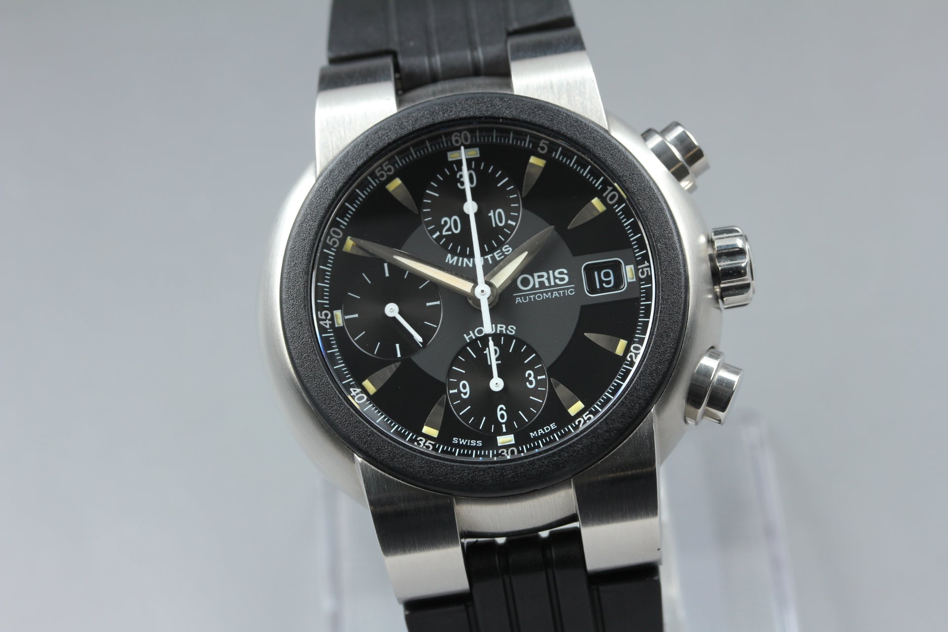 [Near MINT Box] ORIS TT1 Chronograph 7521-44 Black Dial 42mm AT Men's Watch