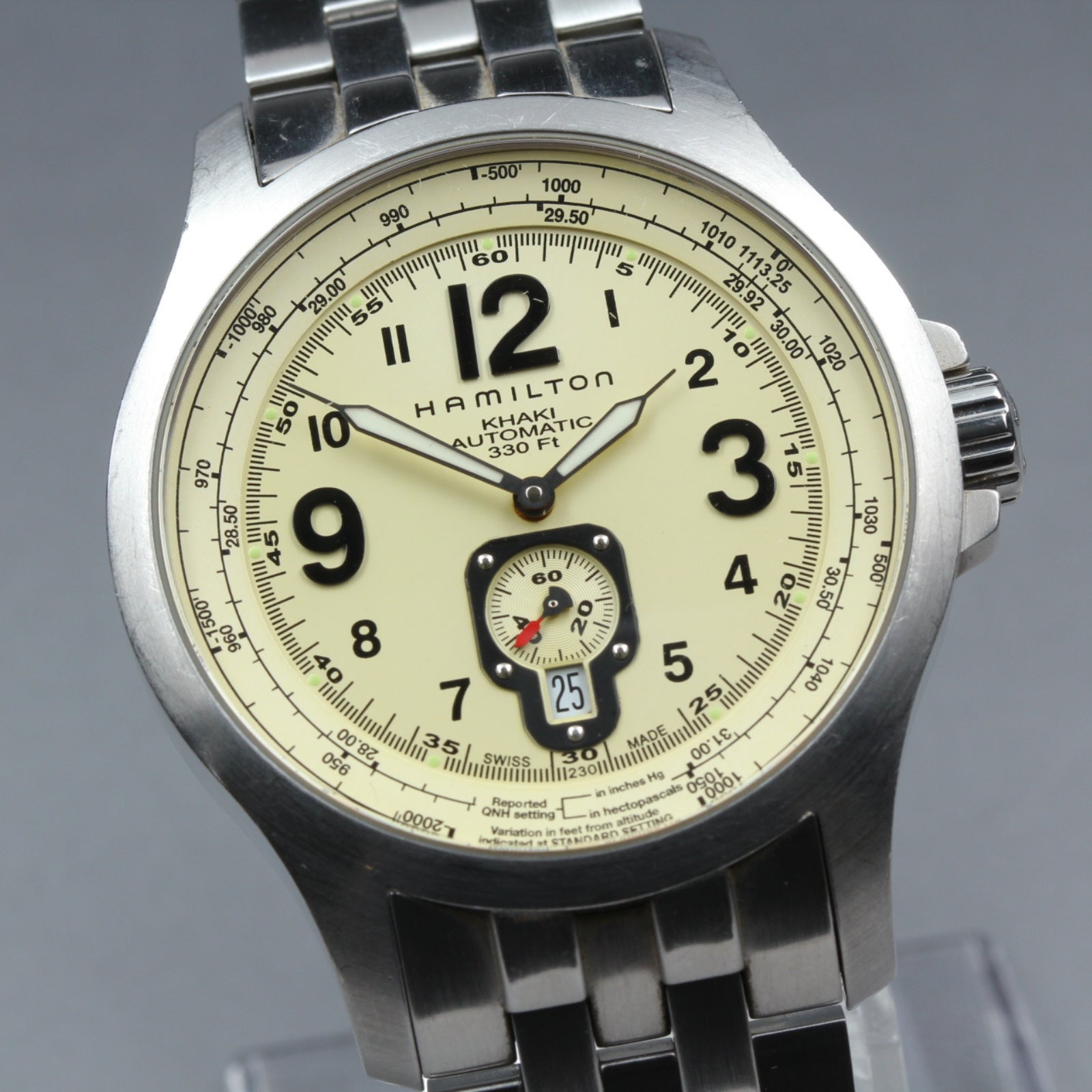 Hamilton Khaki Aviation H765150 Automatic Beige Dial Men's Watch 44mm JAPAN