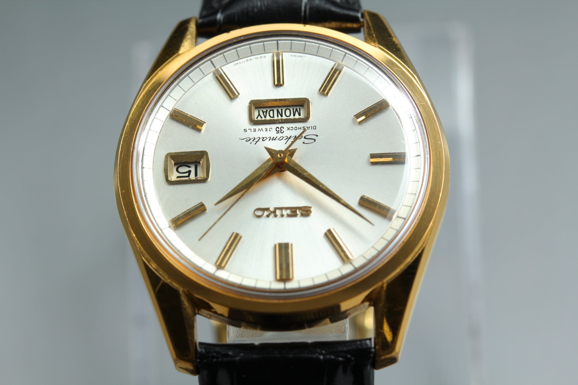 Vintage SEIKO Seikomatic Weekdater 6218-8971 Automatic Men's Watch 37mm JAPAN