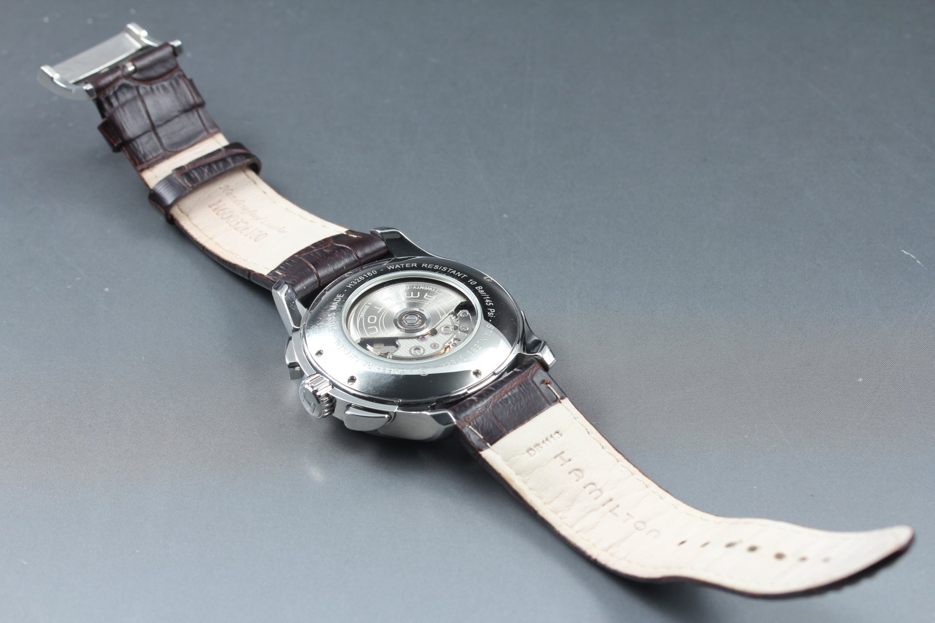 HAMILTON Jazzmaster H326160 Black Brown 42mm Chronograph AT Men's Watch [Box]