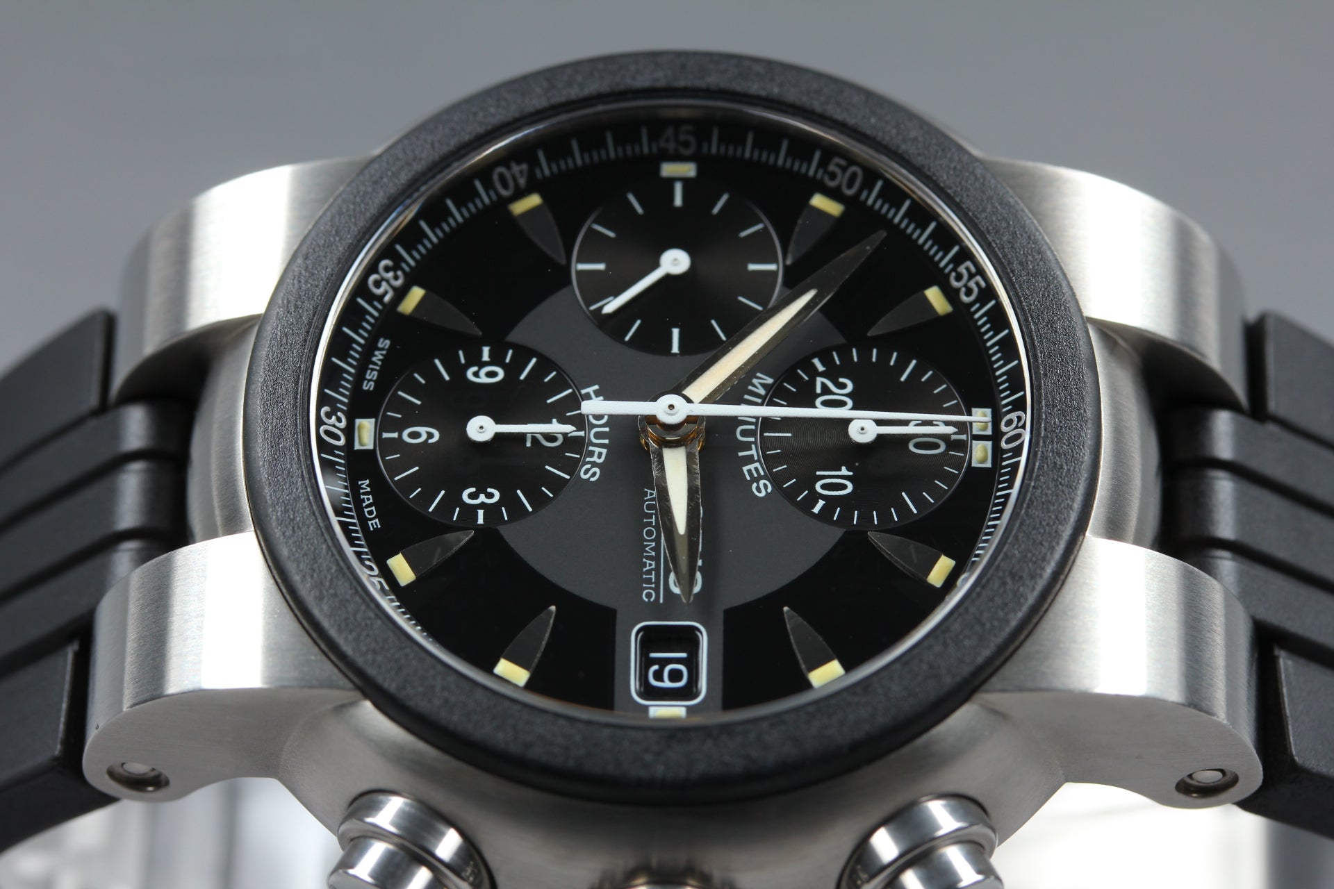 [Near MINT Box] ORIS TT1 Chronograph 7521-44 Black Dial 42mm AT Men's Watch