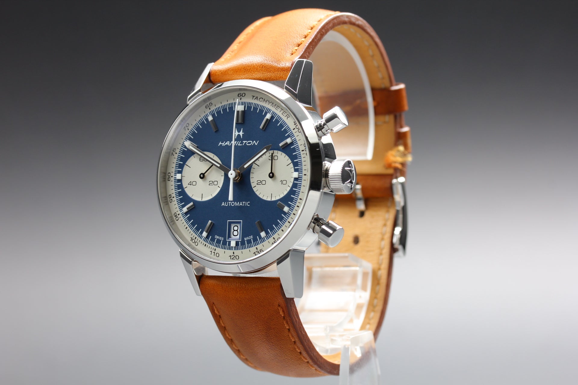 Hamilton Intra-Matic Auto Chrono H384160 Navy Date 39mm AT Men's Watch [Box]