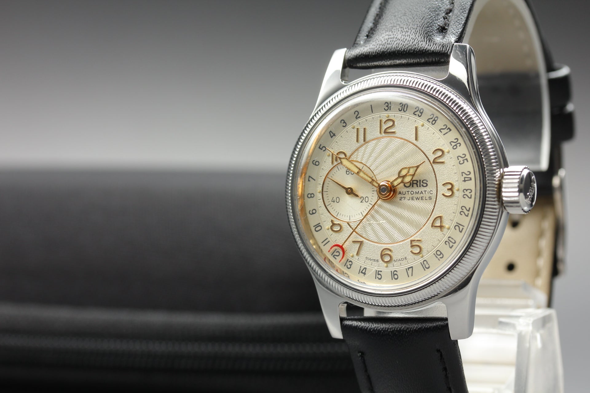 Vintage ORIS Big Crown 7462 Automatic Gold Dil Date Men's Watch 32mm From JAPAN
