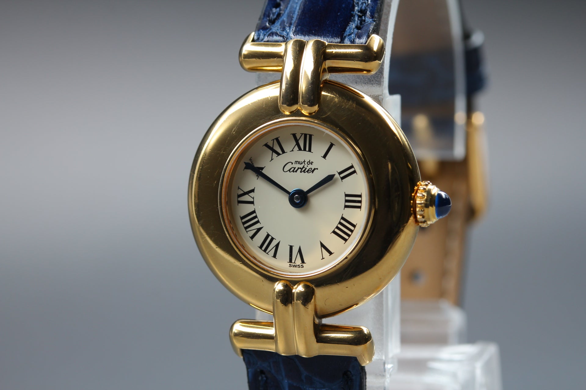 Vintage Cartier Must Colisee Vermeil 590002 Blue Women's Quartz Watch [Pouch]