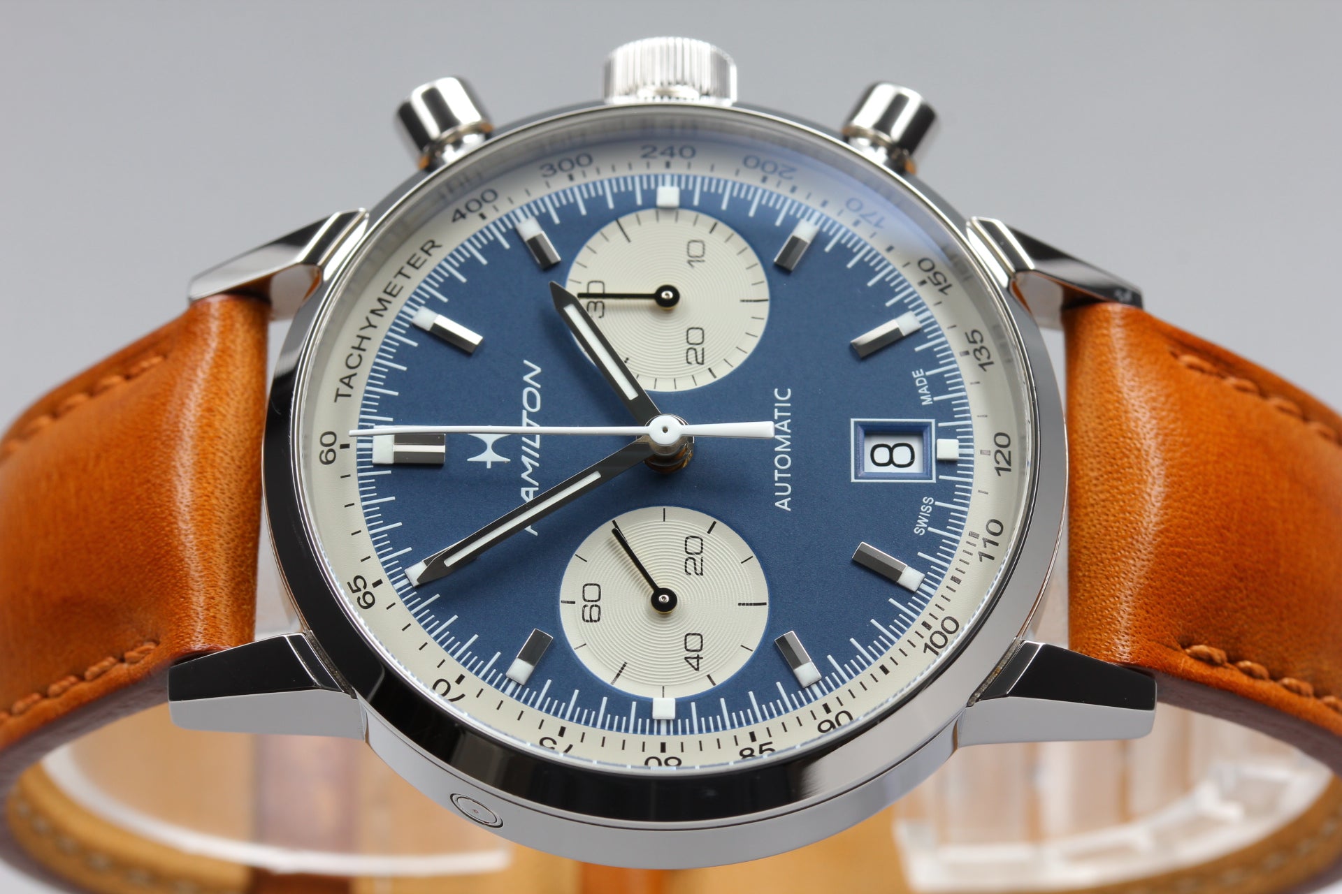 Hamilton Intra-Matic Auto Chrono H384160 Navy Date 39mm AT Men's Watch [Box]