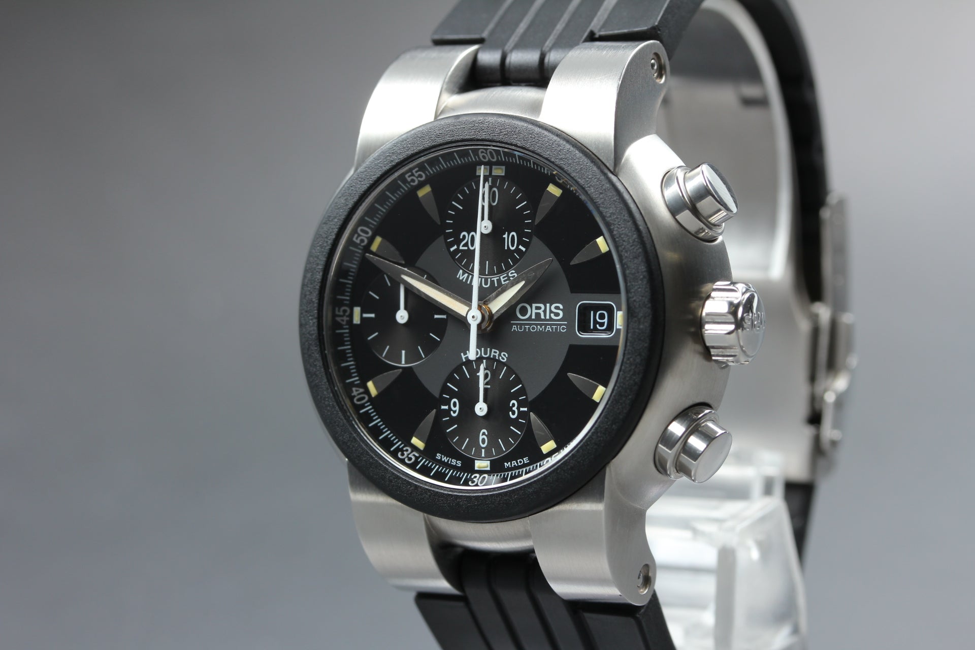 [Near MINT Box] ORIS TT1 Chronograph 7521-44 Black Dial 42mm AT Men's Watch