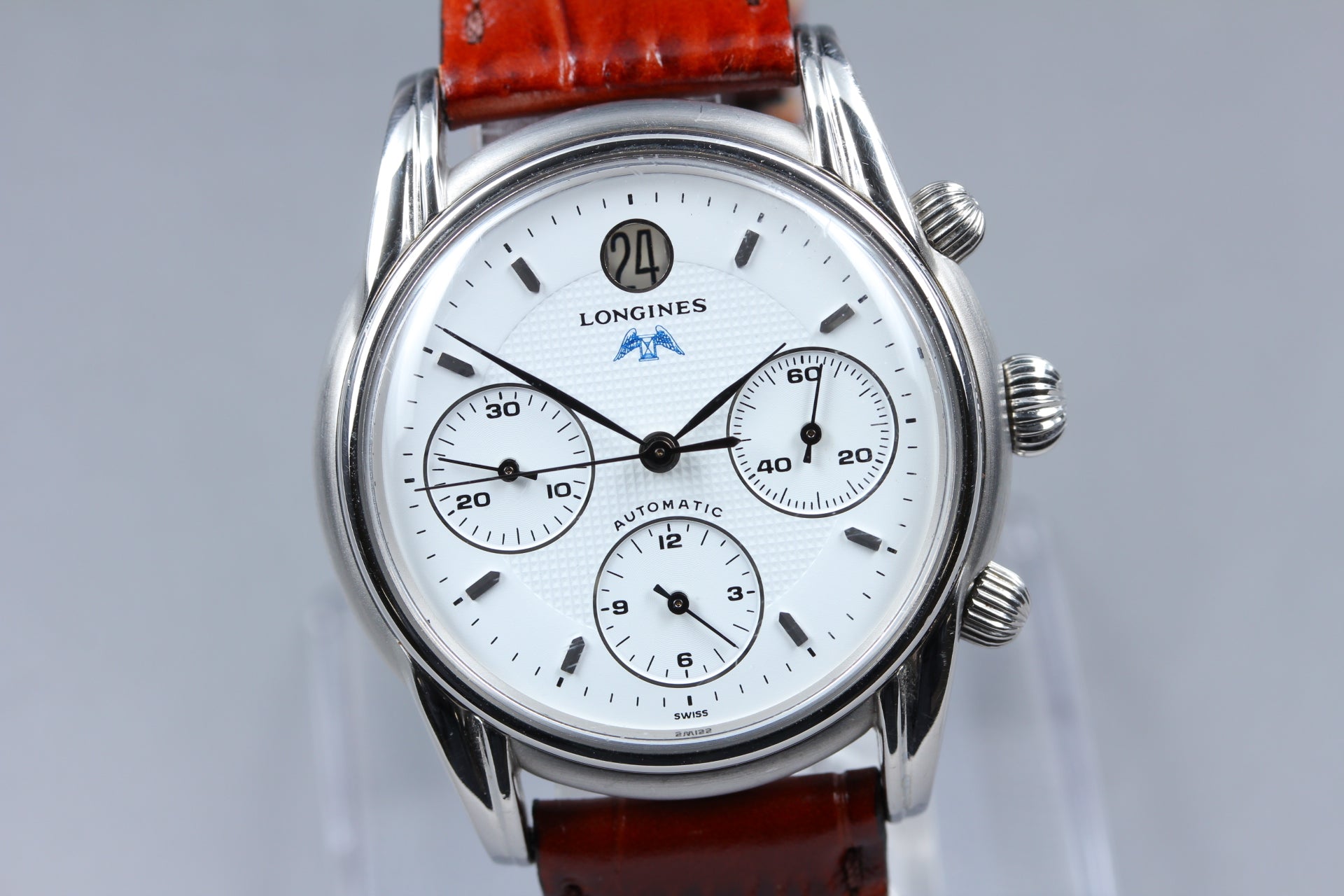 LONGINES Monument L4.661.4 Automatic Chronograph White Men's Watch 37mm JAPAN