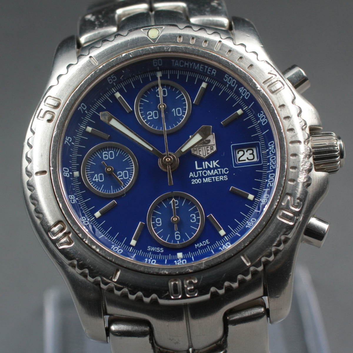 TAG Heuer Professional CT2110 Chronograph Blue Automat Men's Watch 41mm JAPAN