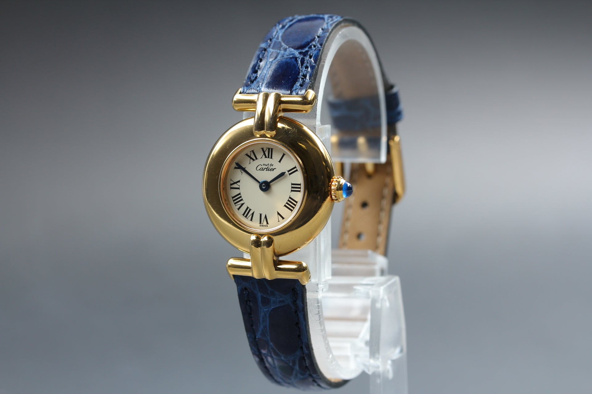 Vintage Cartier Must Colisee Vermeil 590002 Blue Women's Quartz Watch [Pouch]