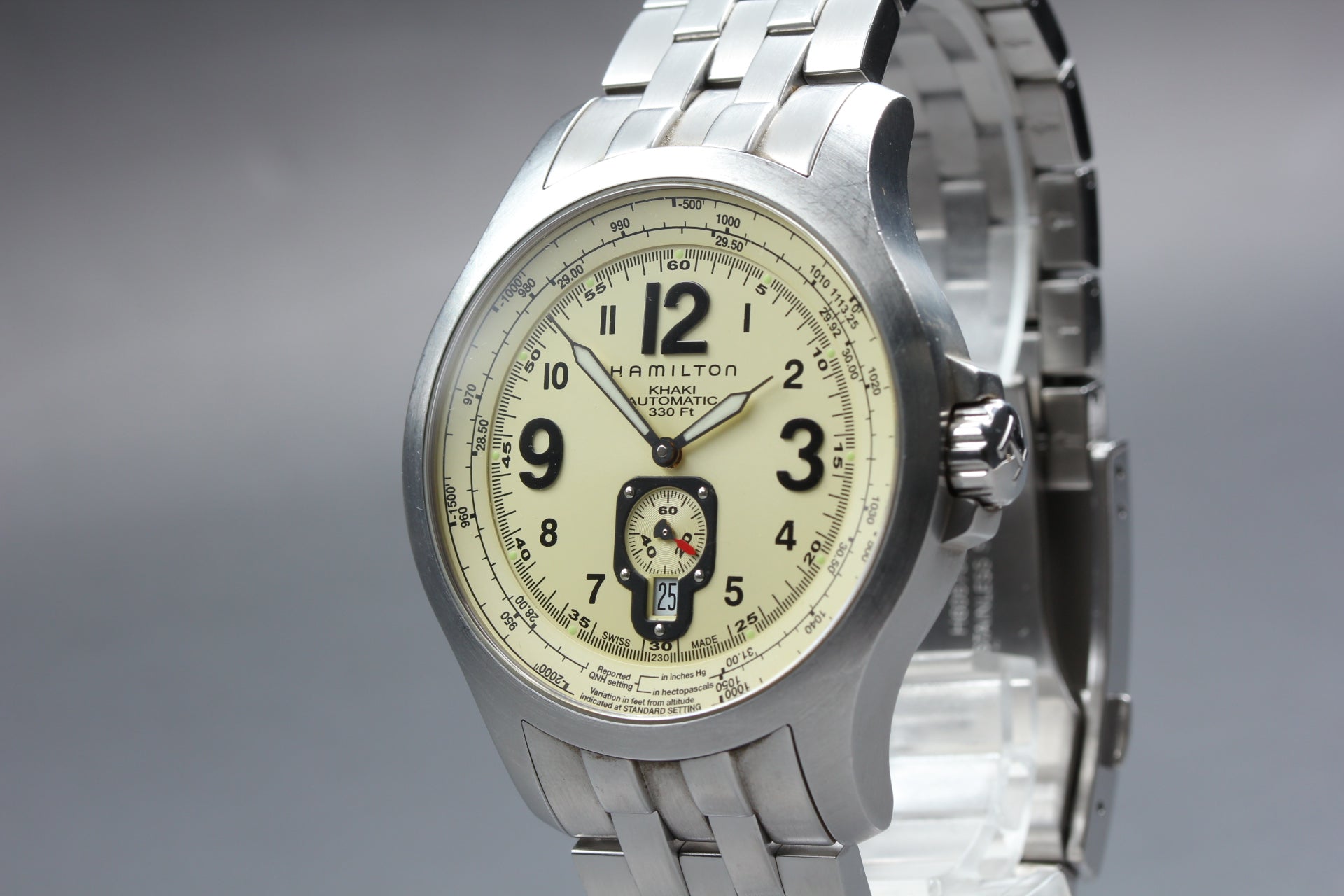 Hamilton Khaki Aviation H765150 Automatic Beige Dial Men's Watch 44mm JAPAN