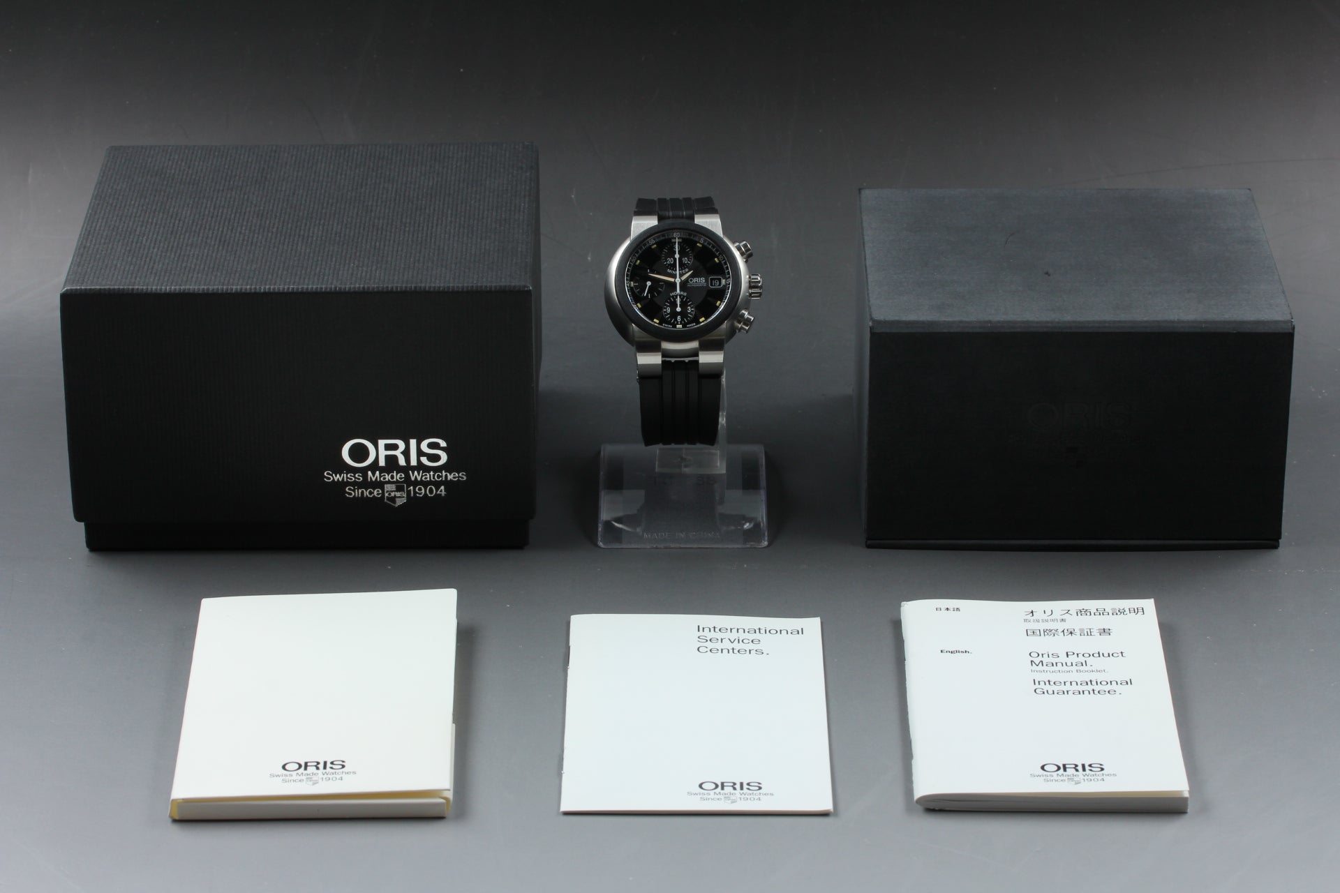 [Near MINT Box] ORIS TT1 Chronograph 7521-44 Black Dial 42mm AT Men's Watch