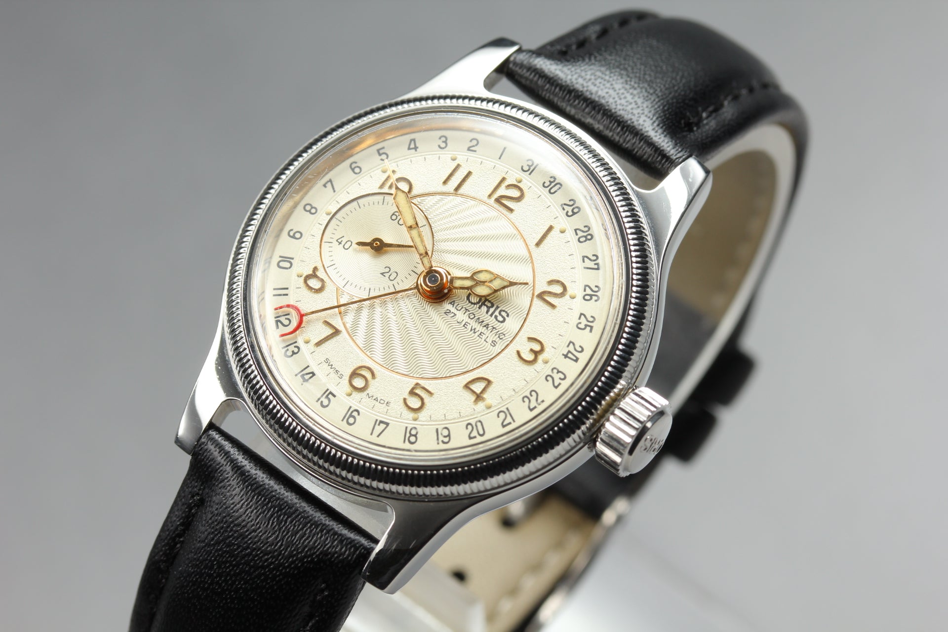 Vintage ORIS Big Crown 7462 Automatic Gold Dil Date Men's Watch 32mm From JAPAN