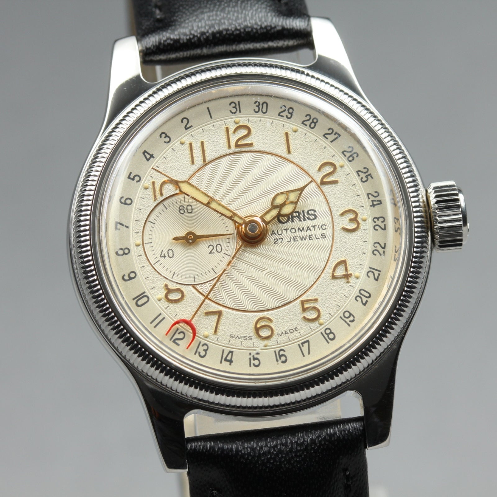 Vintage ORIS Big Crown 7462 Automatic Gold Dil Date Men's Watch 32mm From JAPAN