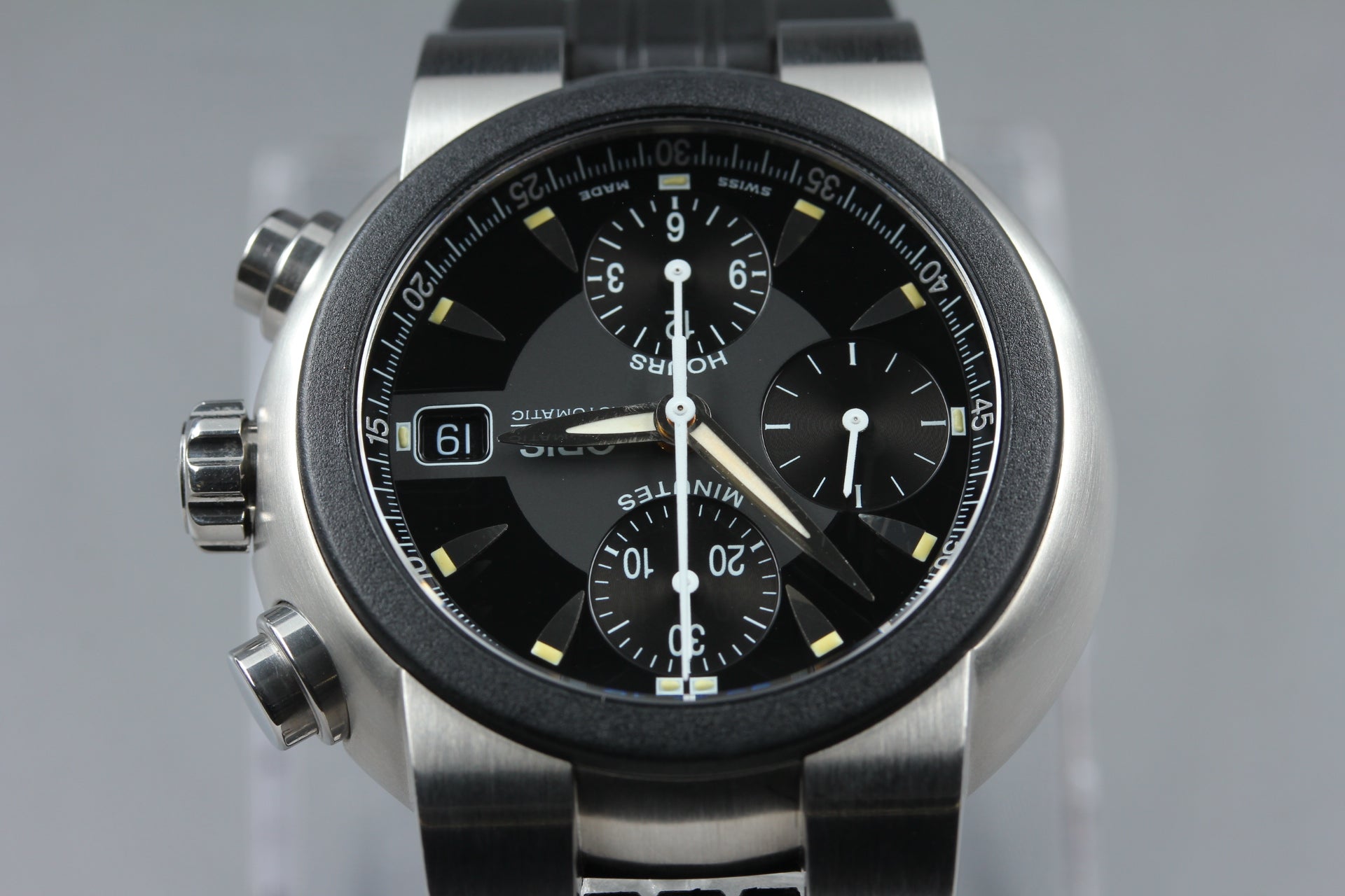 [Near MINT Box] ORIS TT1 Chronograph 7521-44 Black Dial 42mm AT Men's Watch