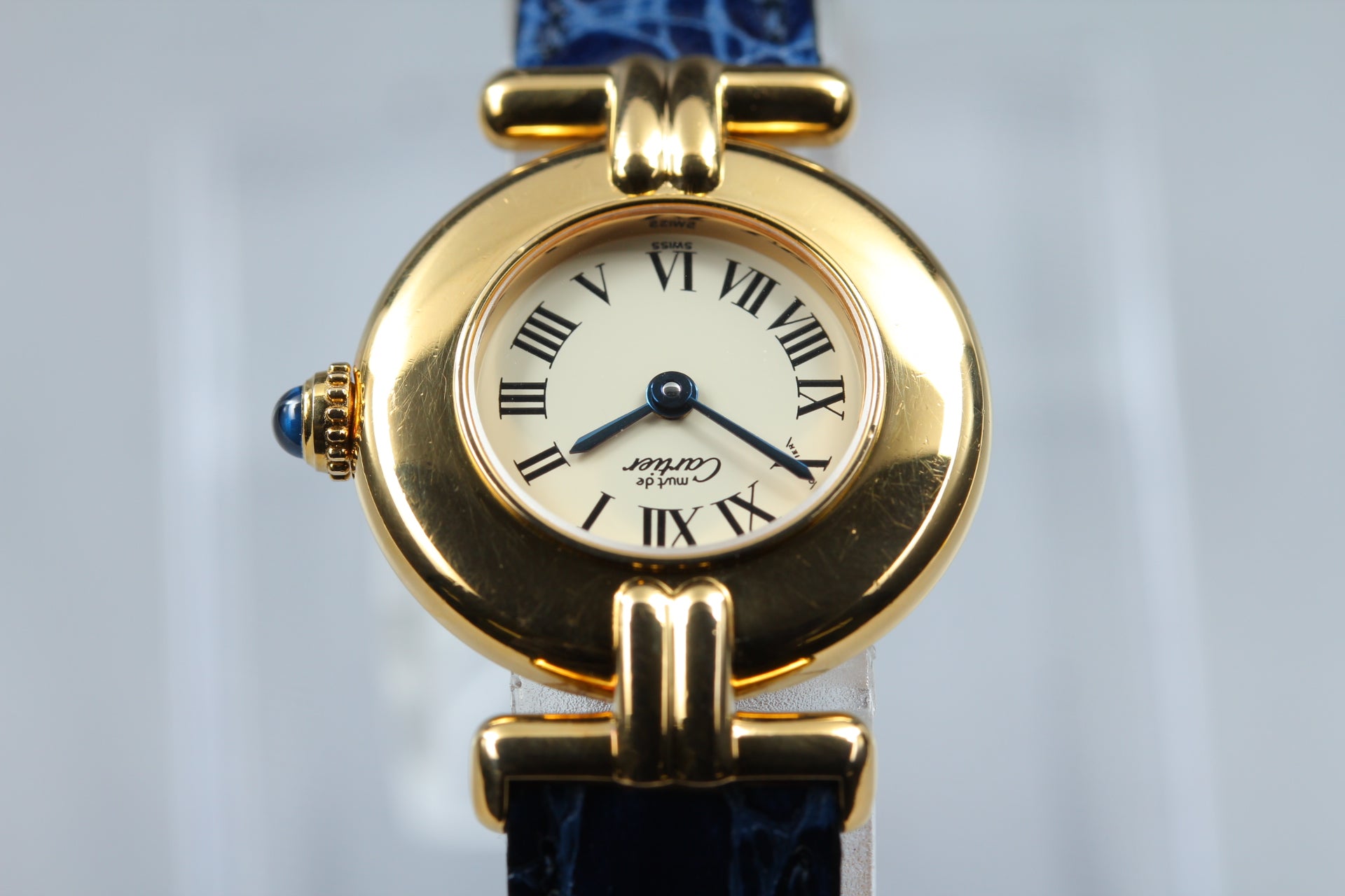 Vintage Cartier Must Colisee Vermeil 590002 Blue Women's Quartz Watch [Pouch]