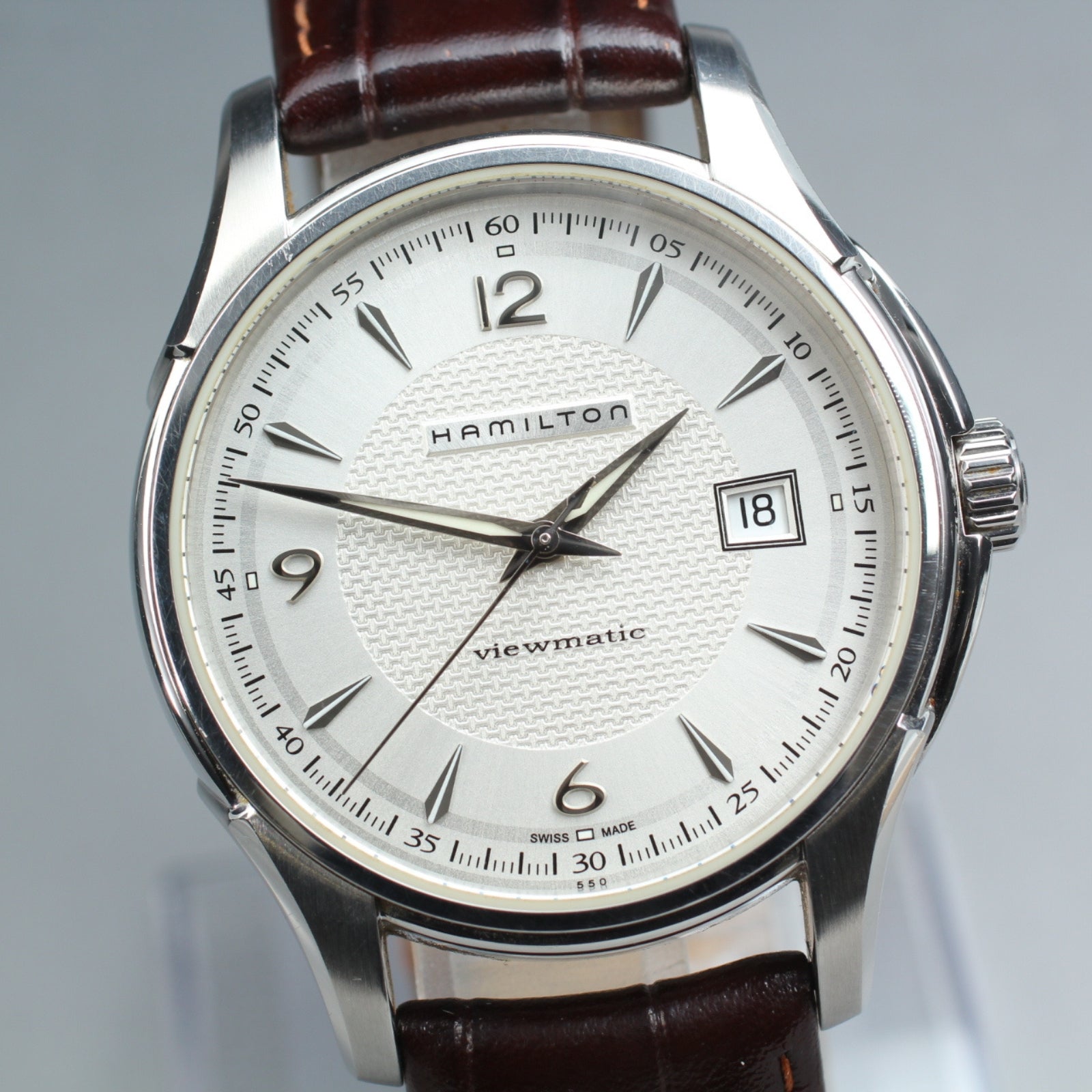 Hamilton Jazzmaster H325150 Silver Automatic Date Men's Watch 40mm JAPAN Box