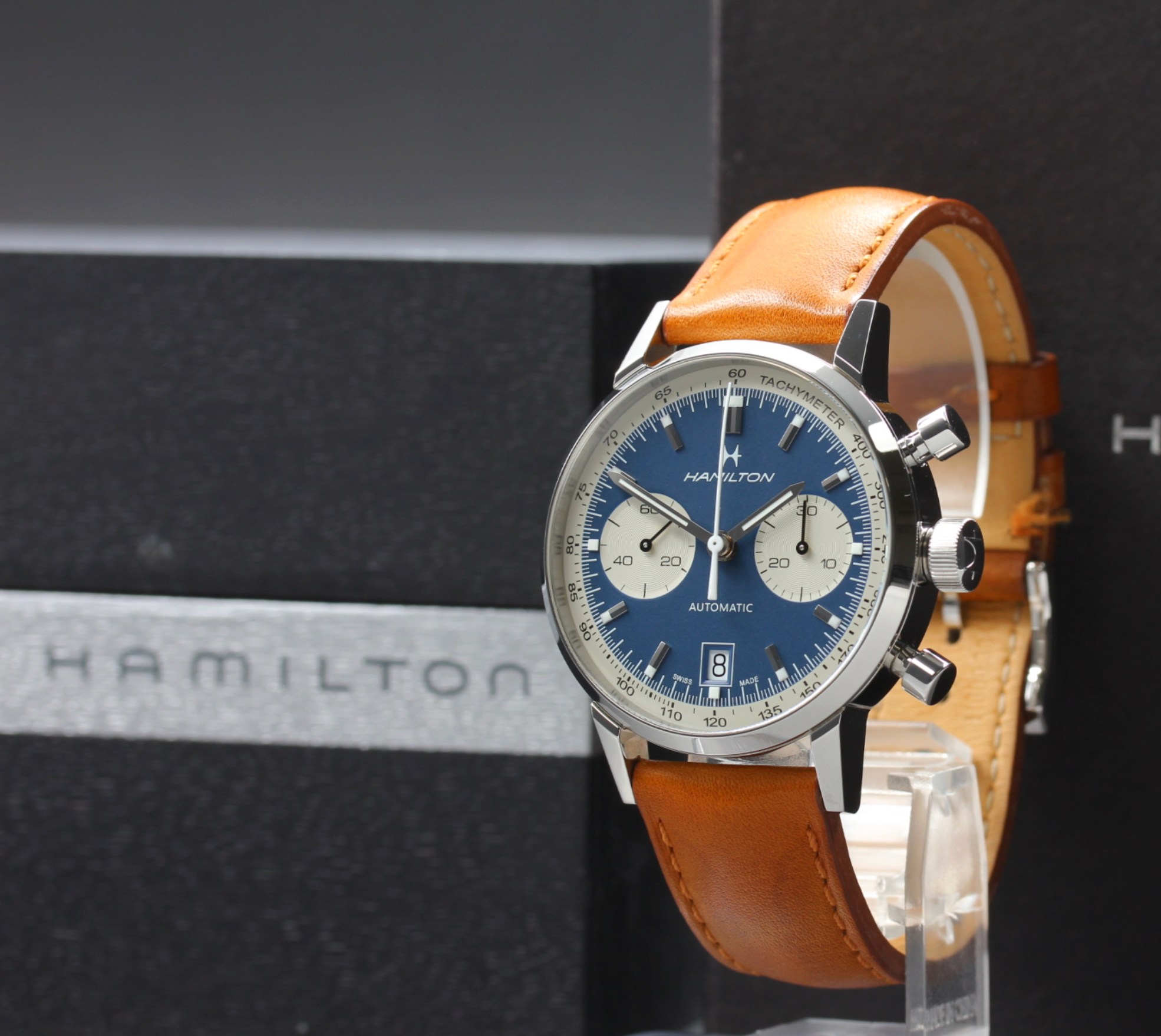 Hamilton Intra-Matic Auto Chrono H384160 Navy Date 39mm AT Men's Watch [Box]