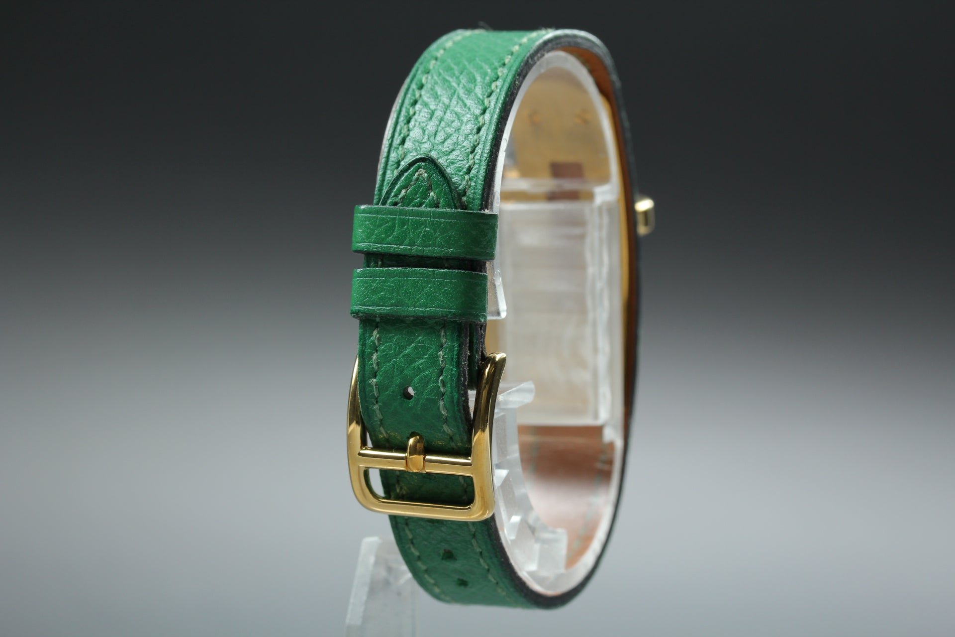 Vintage HERMES Kelly Watch Gold Dial Green "Y" 20mm Woman's Watch Quartz [w/Box]