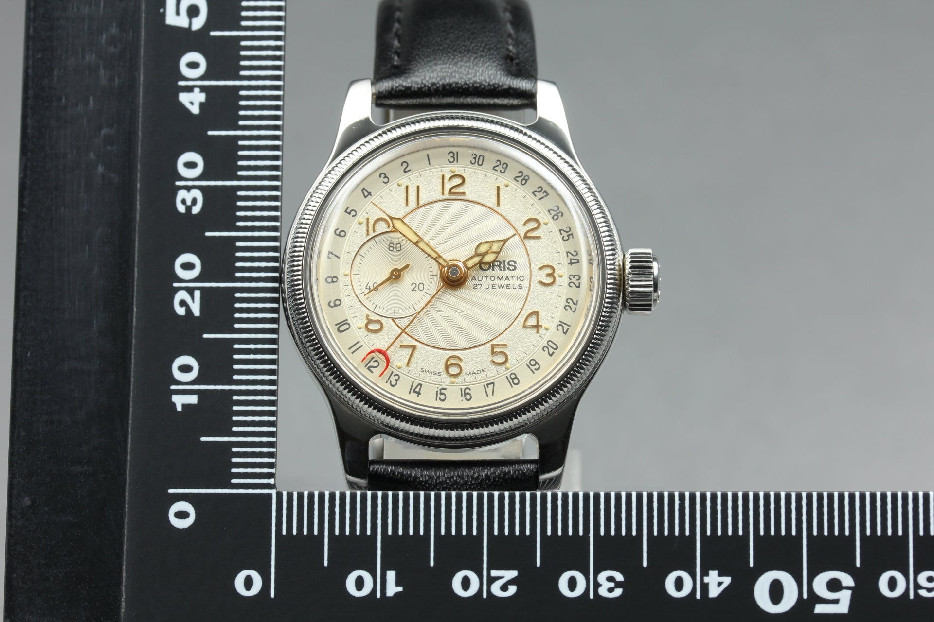 Vintage ORIS Big Crown 7462 Automatic Gold Dil Date Men's Watch 32mm From JAPAN